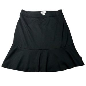 LOFT black skirt size 0. Ruffled flared